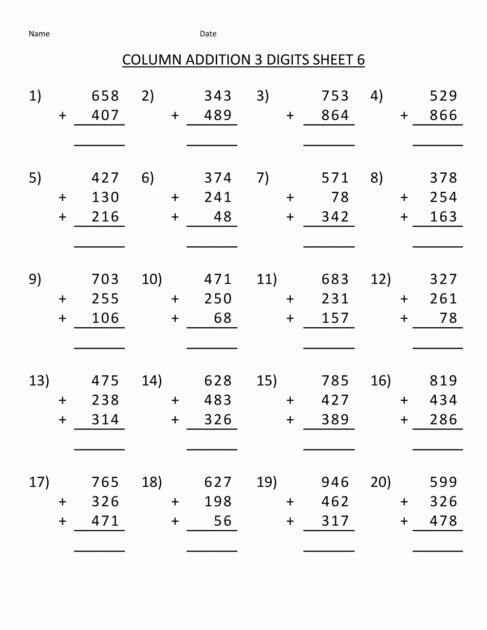 Free Math Printables
