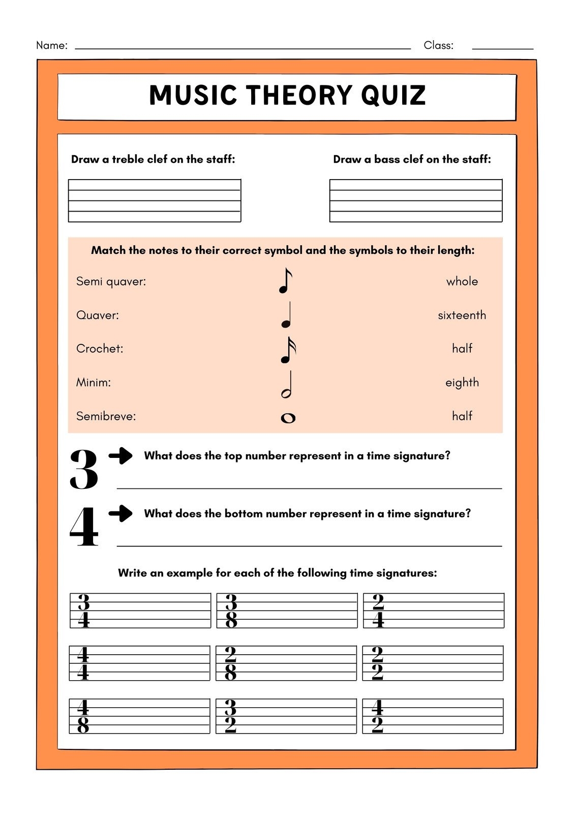 free printable music worksheets