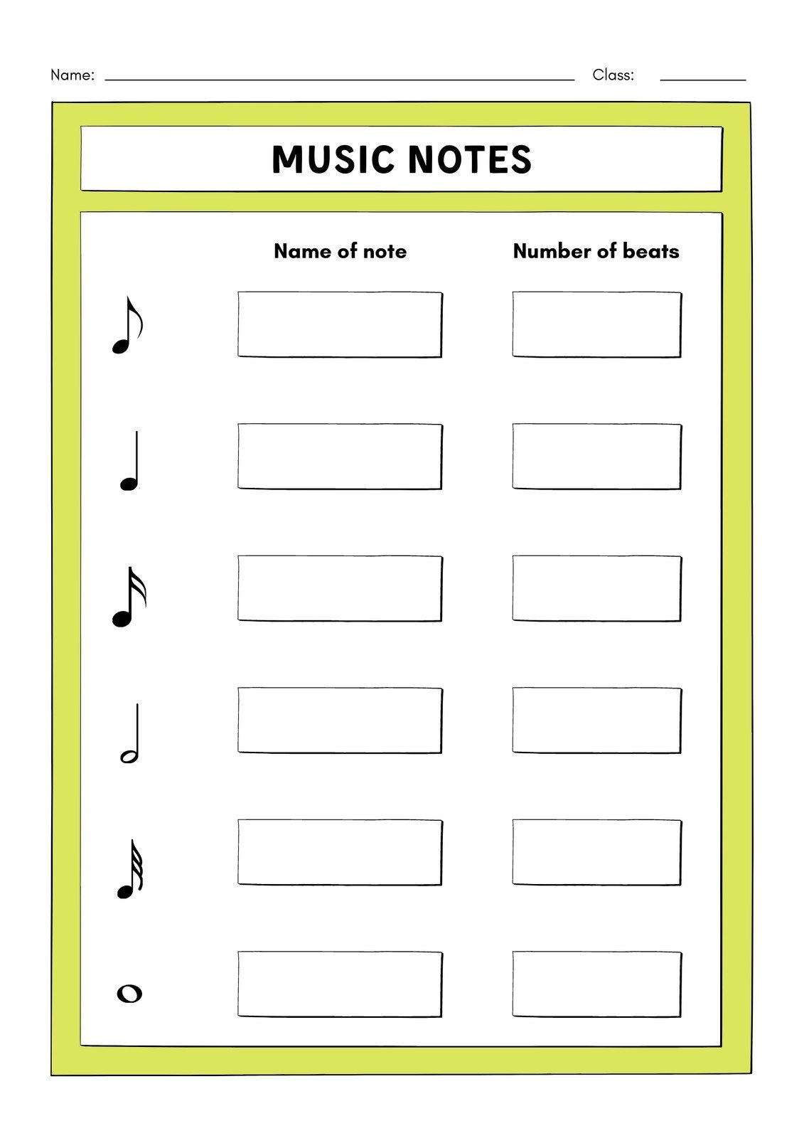 Free Music Worksheet Templates To Edit And Print Canva