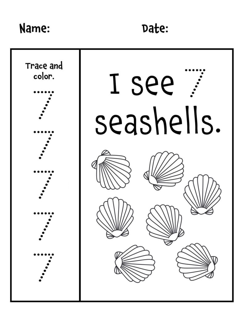 FREE Number 7 Worksheets For Preschool The Hollydog Blog