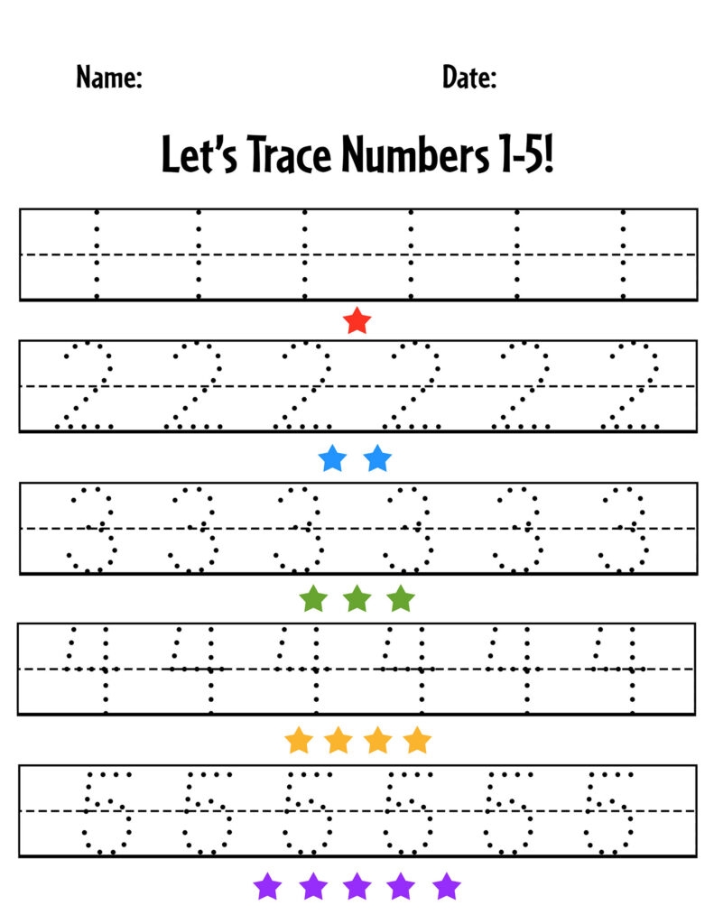 tracing numbers 1 5 tracing numbers 1 5