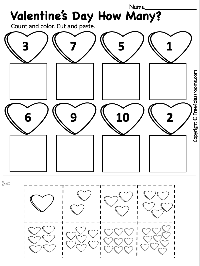 valentine's day printable worksheets