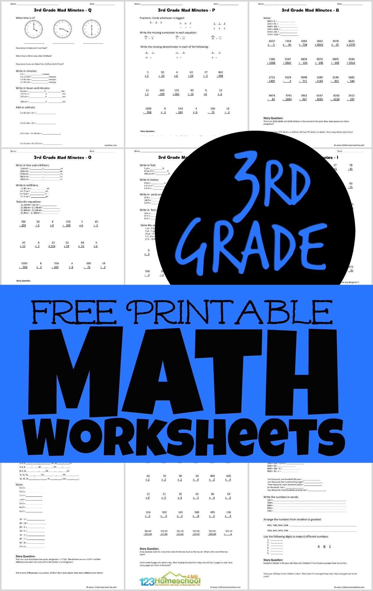 Free Printable 3rd Grade Math Worksheets