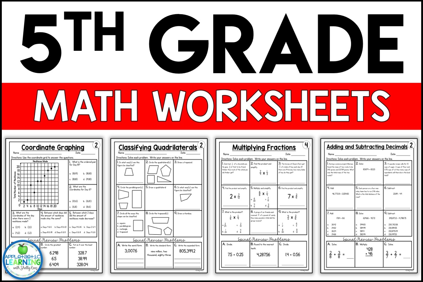 Free Printable 5th Grade Common Core Math Worksheets Appletastic Learning Free Printable 5th Grade Common Core Math Worksheets Appletastic Learning