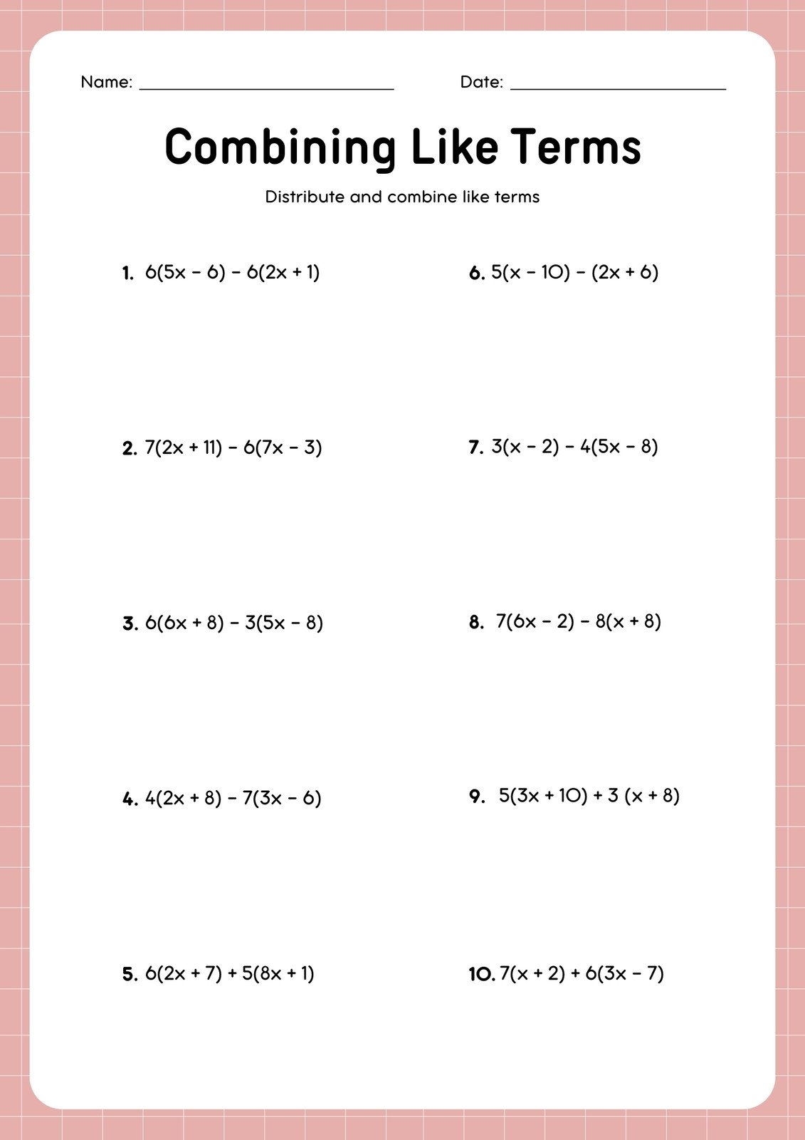 Free Printable 8th Grade Math Worksheet Templates Canva Free Printable 8th Grade Math Worksheet Templates Canva