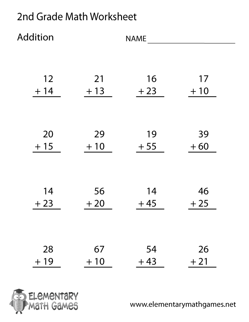 math worksheets for second graders printable math worksheets for second graders printable