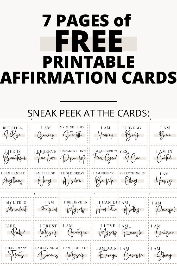 Free Printable Affirmation Cards Affirmation Ideas 