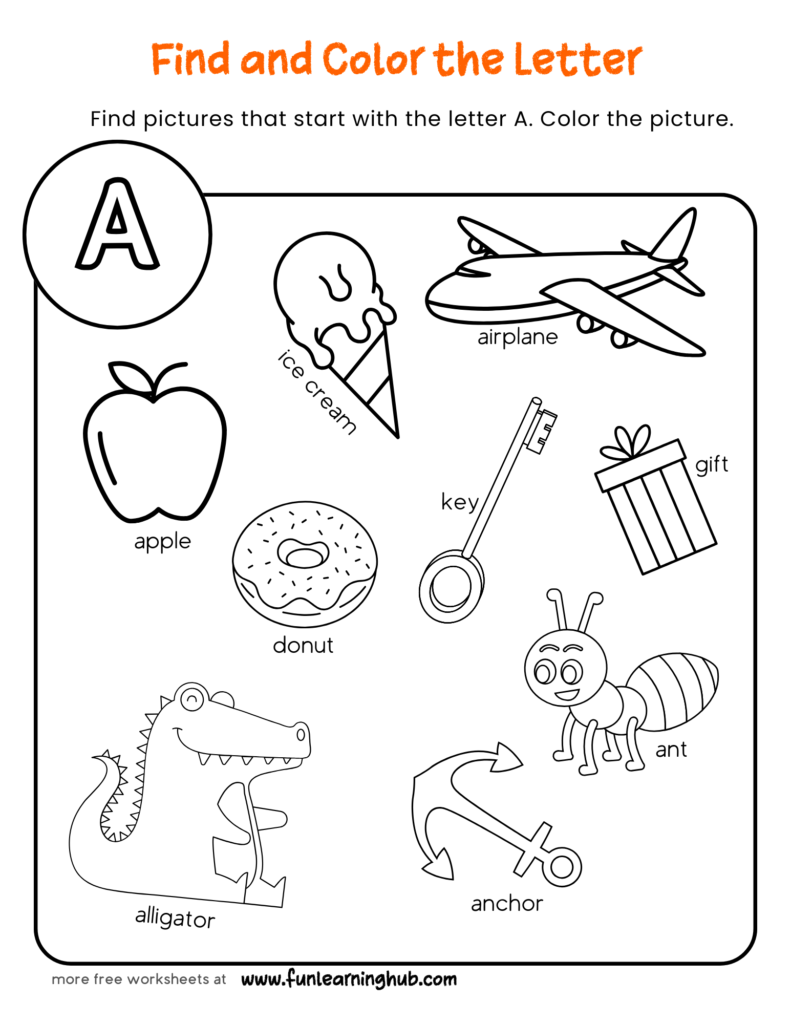 Free Printable Alphabet Find And Color Worksheets Fun Learning Hub Free Printable Alphabet Find And Color Worksheets Fun Learning Hub