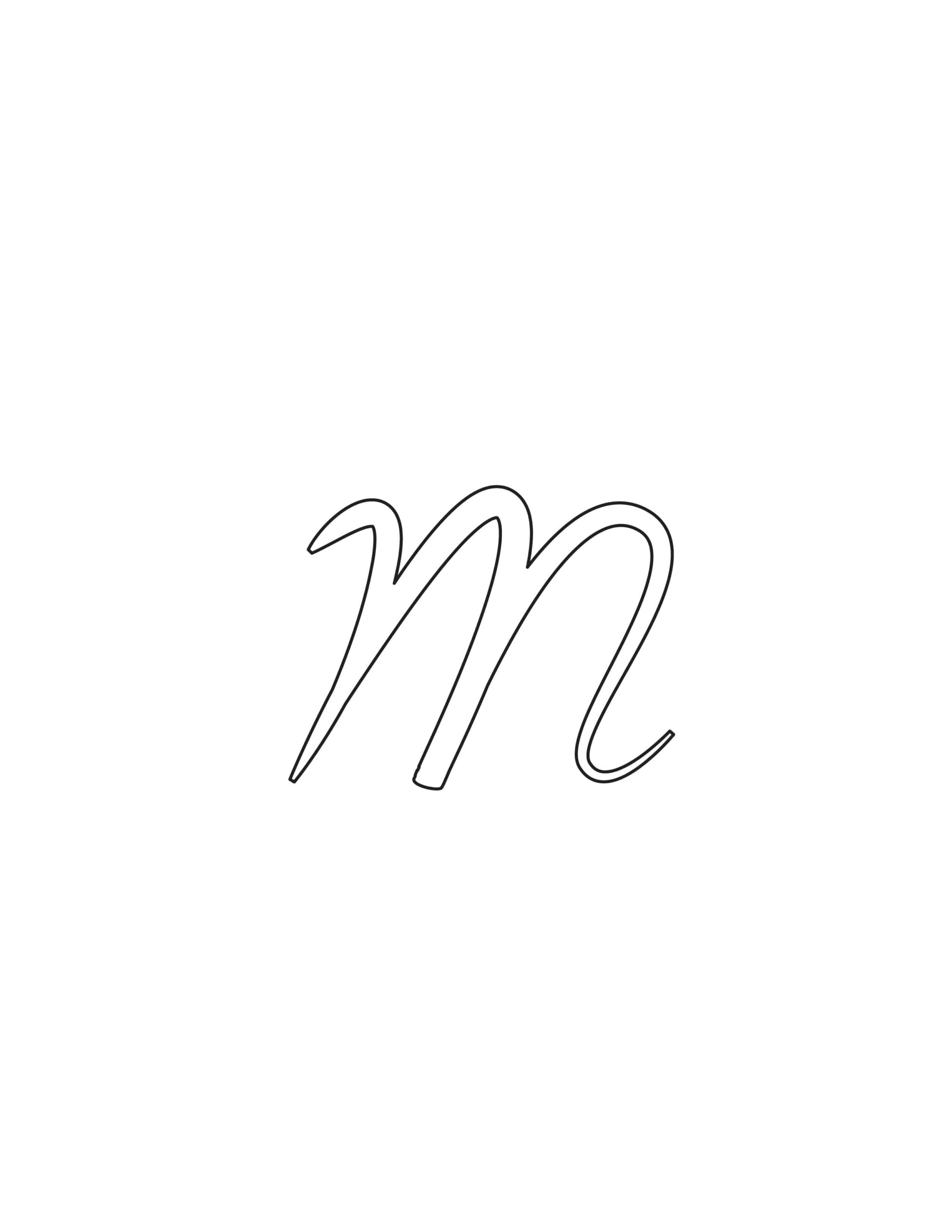 m in cursive lowercase m in cursive lowercase