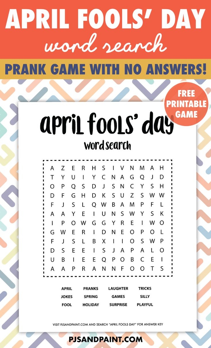 Free Printable April Fools Day Word Search Prank Free Printable April Fools Day Word Search Prank