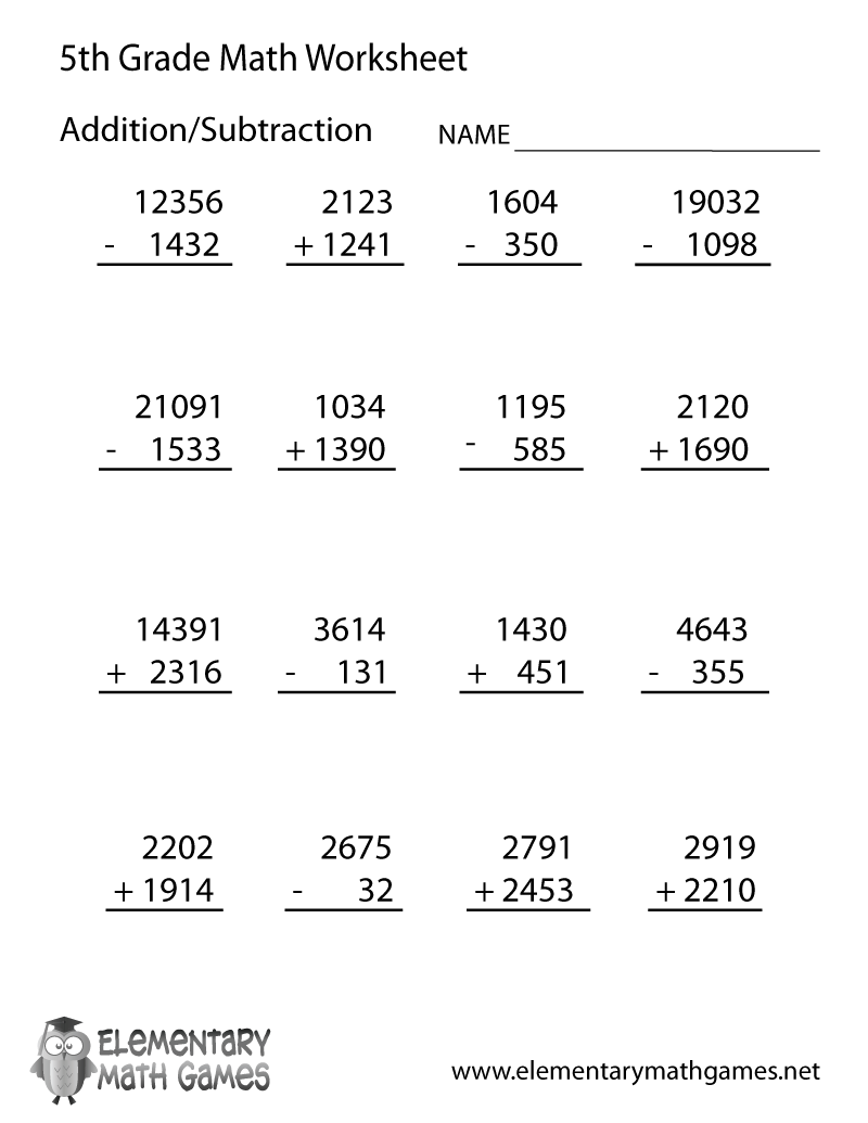 Free Printable Worksheets For Fifth Graders