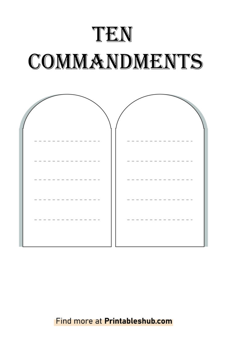 Free Printable Blank Ten Commandments Template PDF Included Free Printable Blank Ten Commandments Template PDF Included