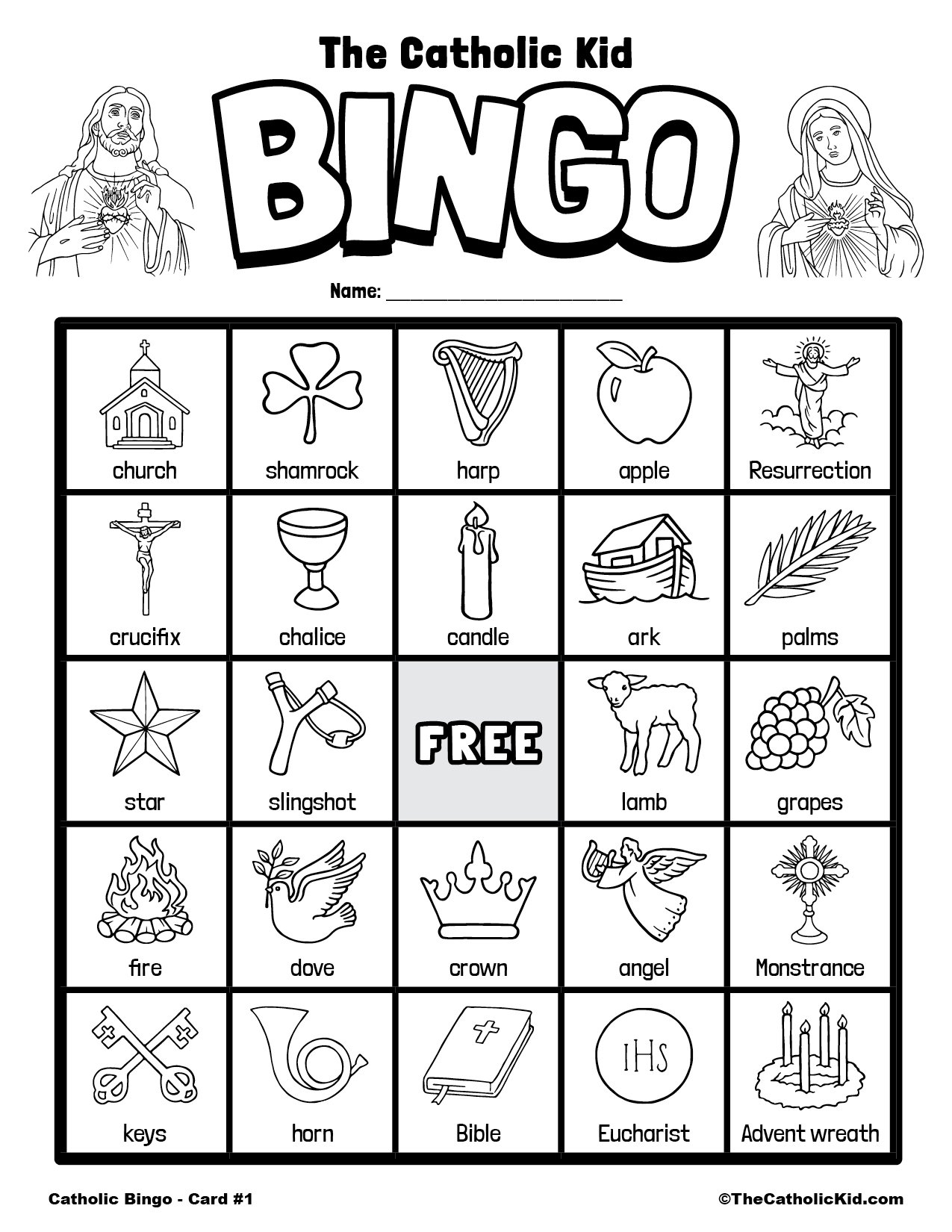 Free Printable Catholic Bingo Game Cards TheCatholicKid Free Printable Catholic Bingo Game Cards TheCatholicKid