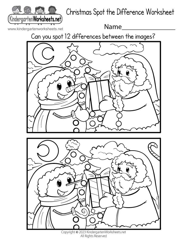 Free Printable Christmas Spot The Difference Worksheet Free Printable Christmas Spot The Difference Worksheet
