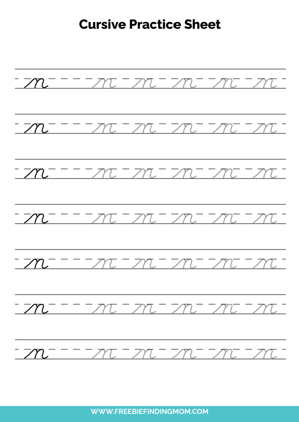 Free Printable Cursive Alphabet Practice Sheets Lowercase N Free Printable Cursive Alphabet Practice Sheets Lowercase N