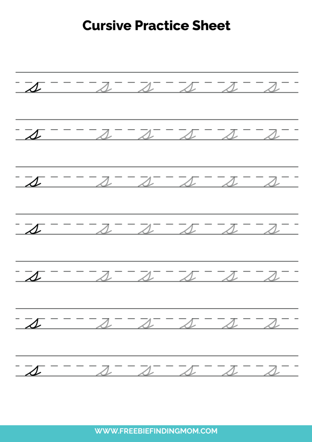 Free Printable Cursive Alphabet Practice Sheets Lowercase S Free Printable Cursive Alphabet Practice Sheets Lowercase S