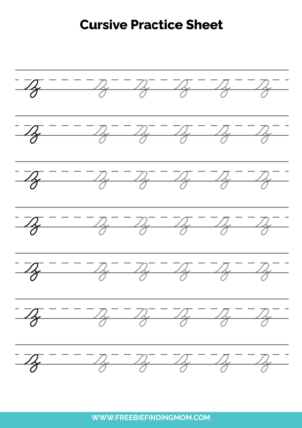 Free Printable Cursive Alphabet Practice Sheets Lowercase Z Free Printable Cursive Alphabet Practice Sheets Lowercase Z