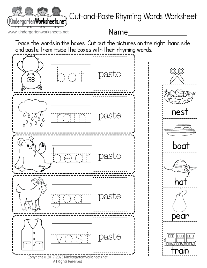 Free Printable Rhyming Worksheets