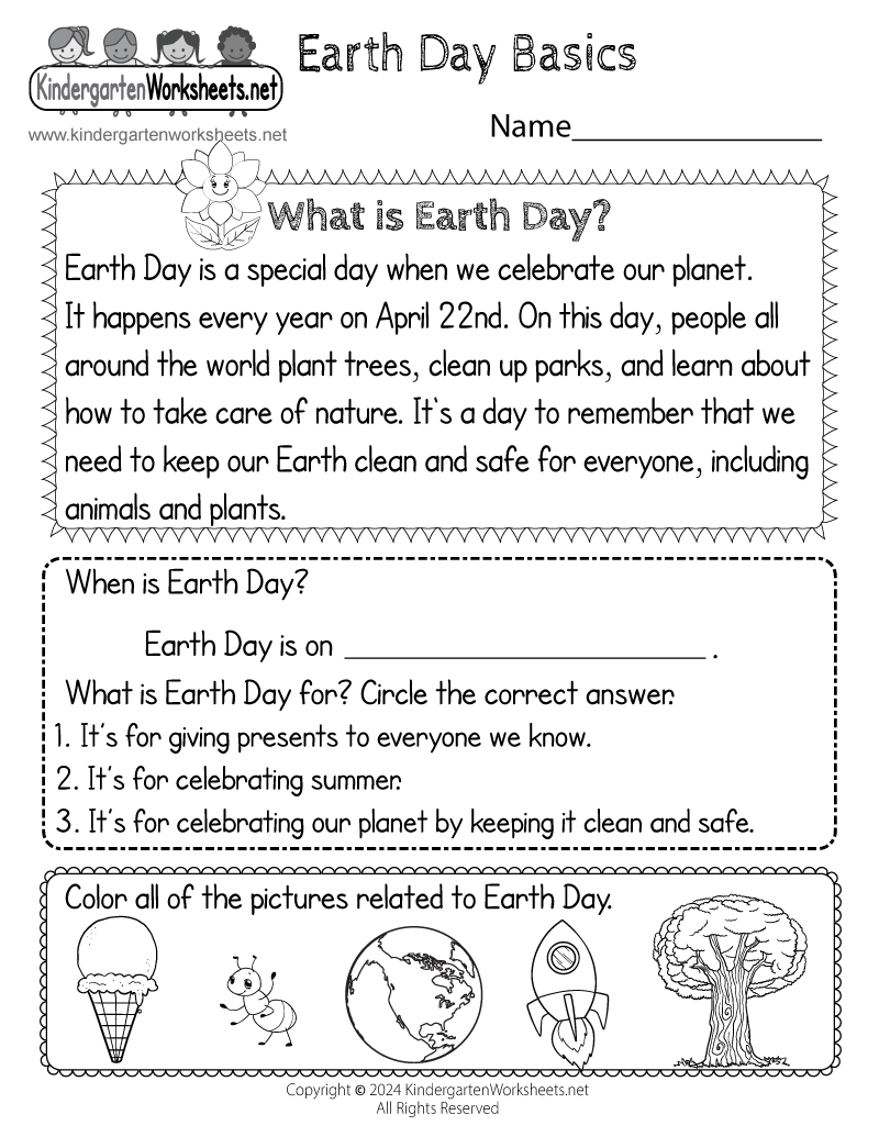 Earth Day Printable Worksheets