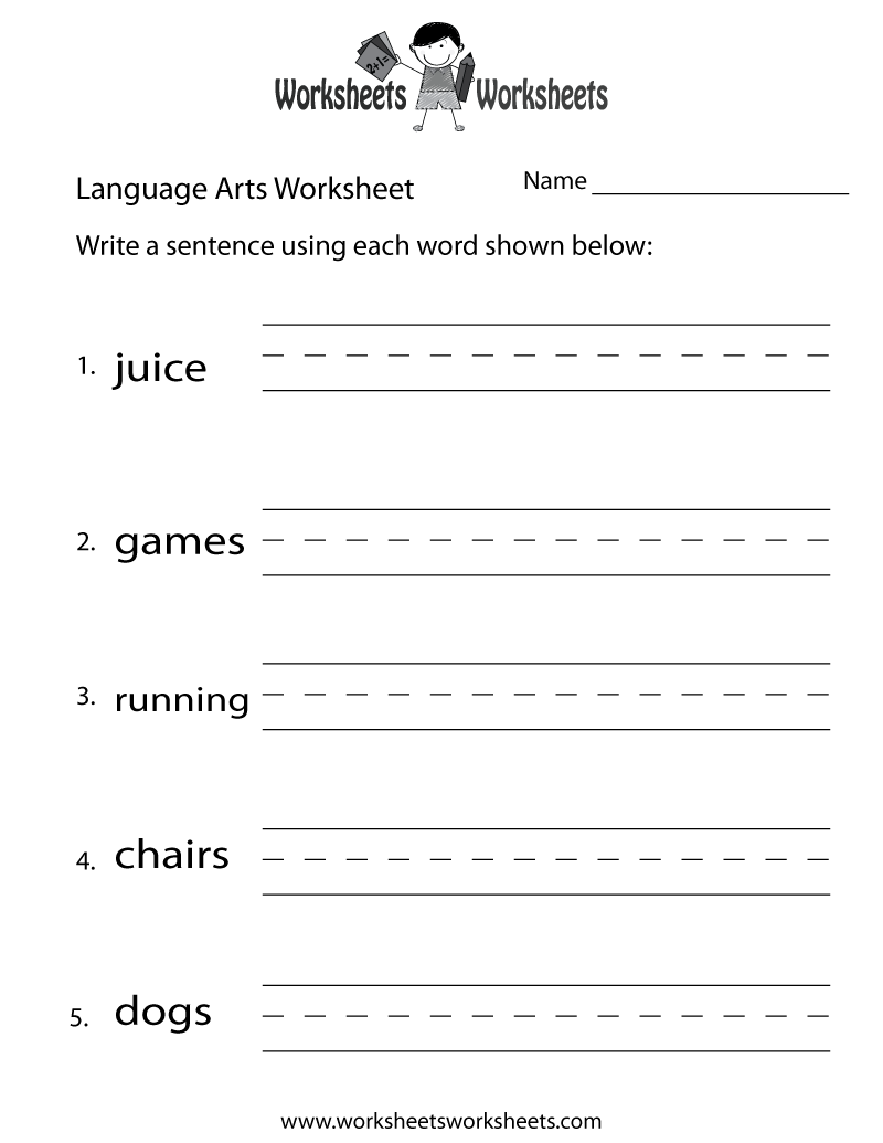 Printable Language Arts Worksheets