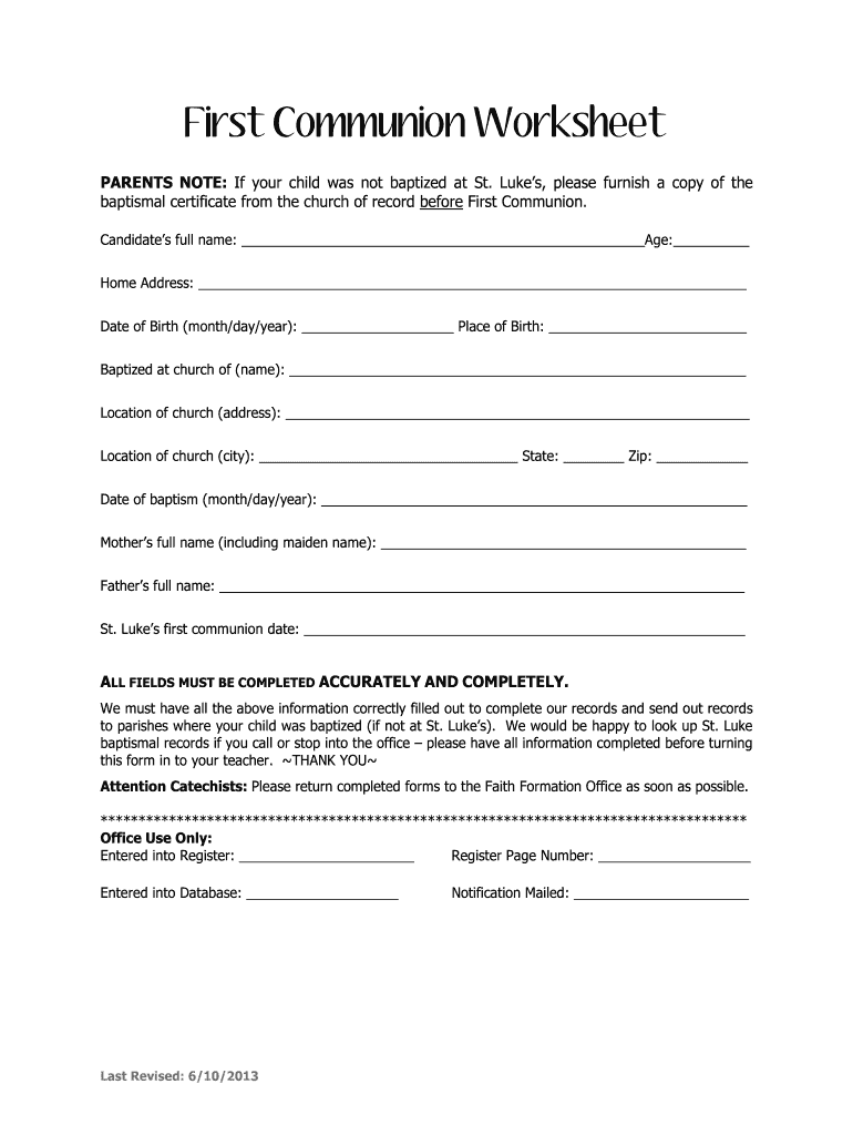 Free Printable First Communion Worksheets Pdf Fill Out Sign Online DocHub