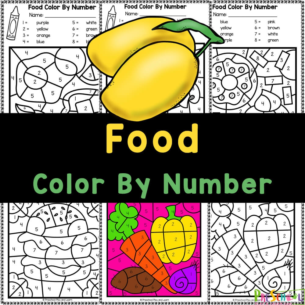 FREE Printable Food Color By Number Worksheets FREE Printable Food Color By Number Worksheets