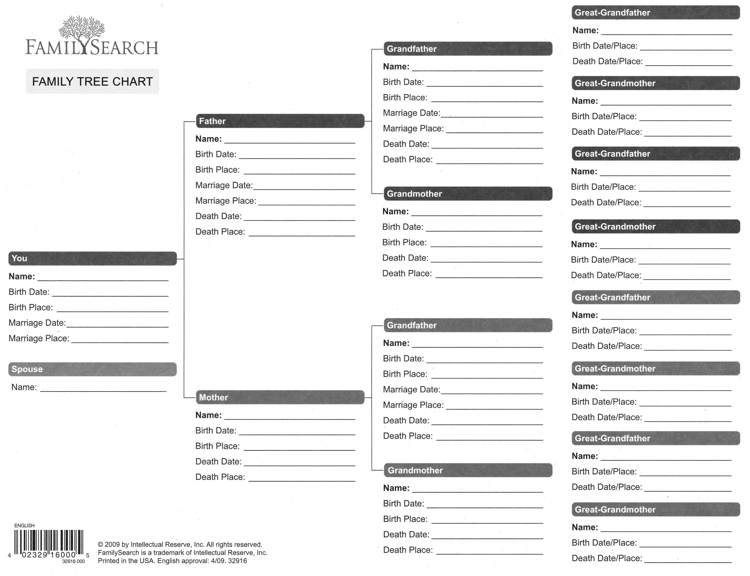 Free Printable Genealogy Forms Individual Worksheet