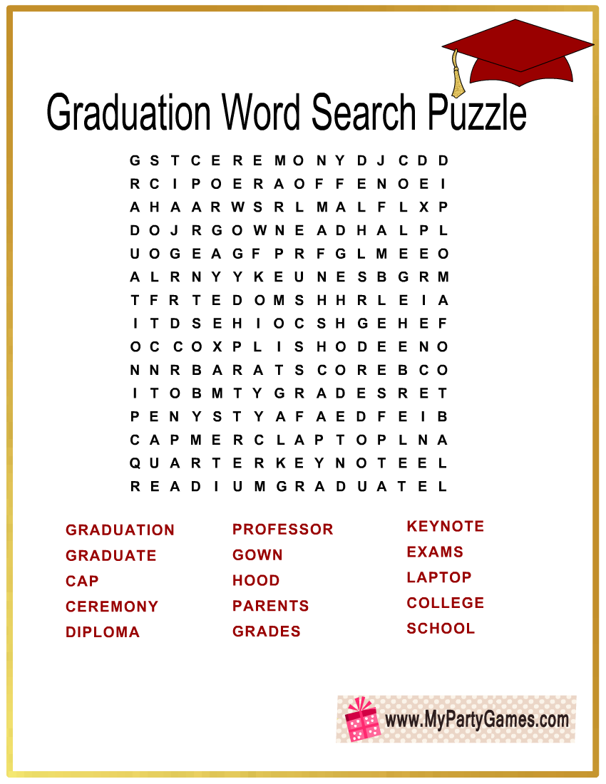 graduation word search graduation word search