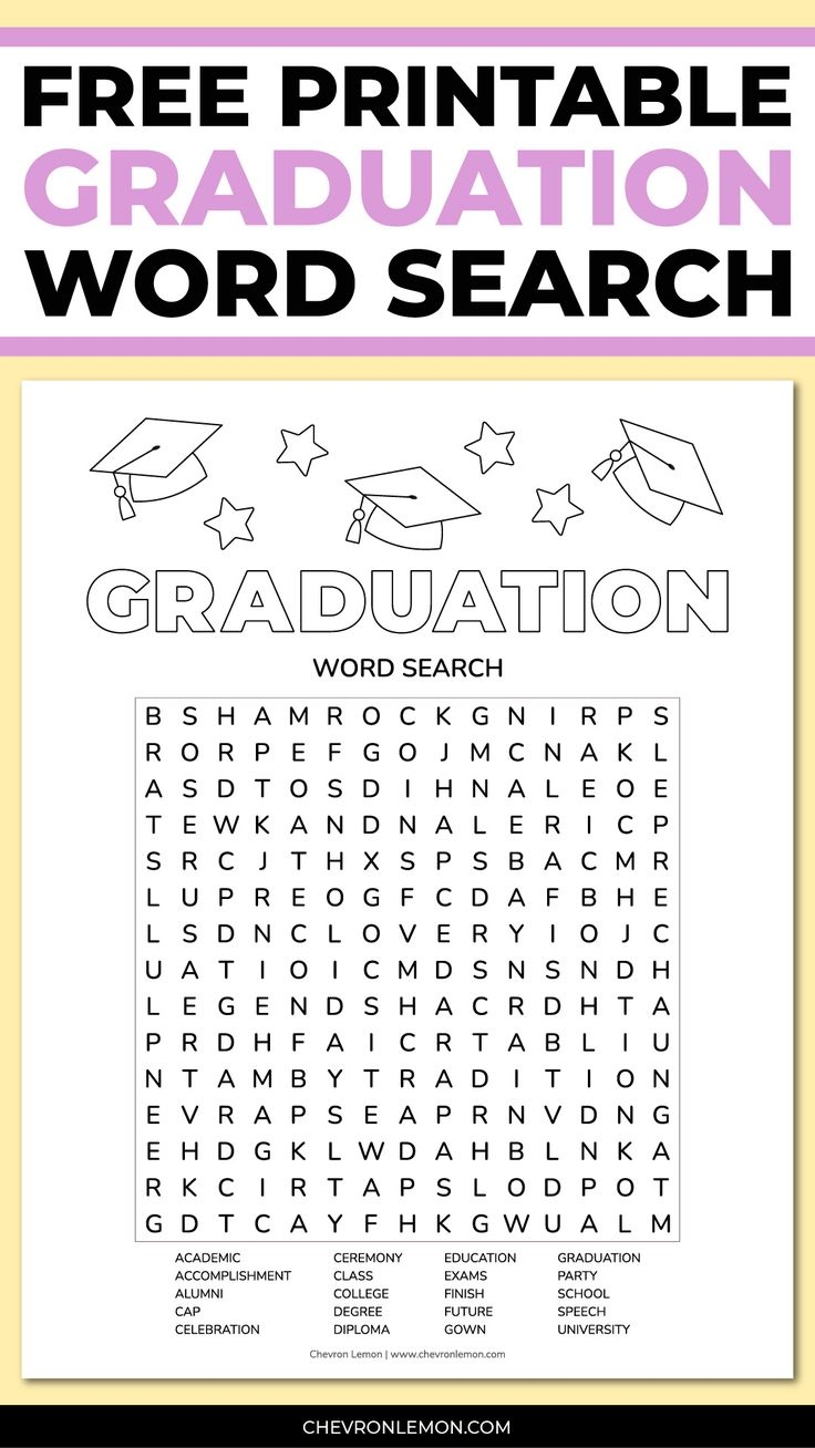 Free Printable Graduation Word Search Free Printable Graduation Word Search