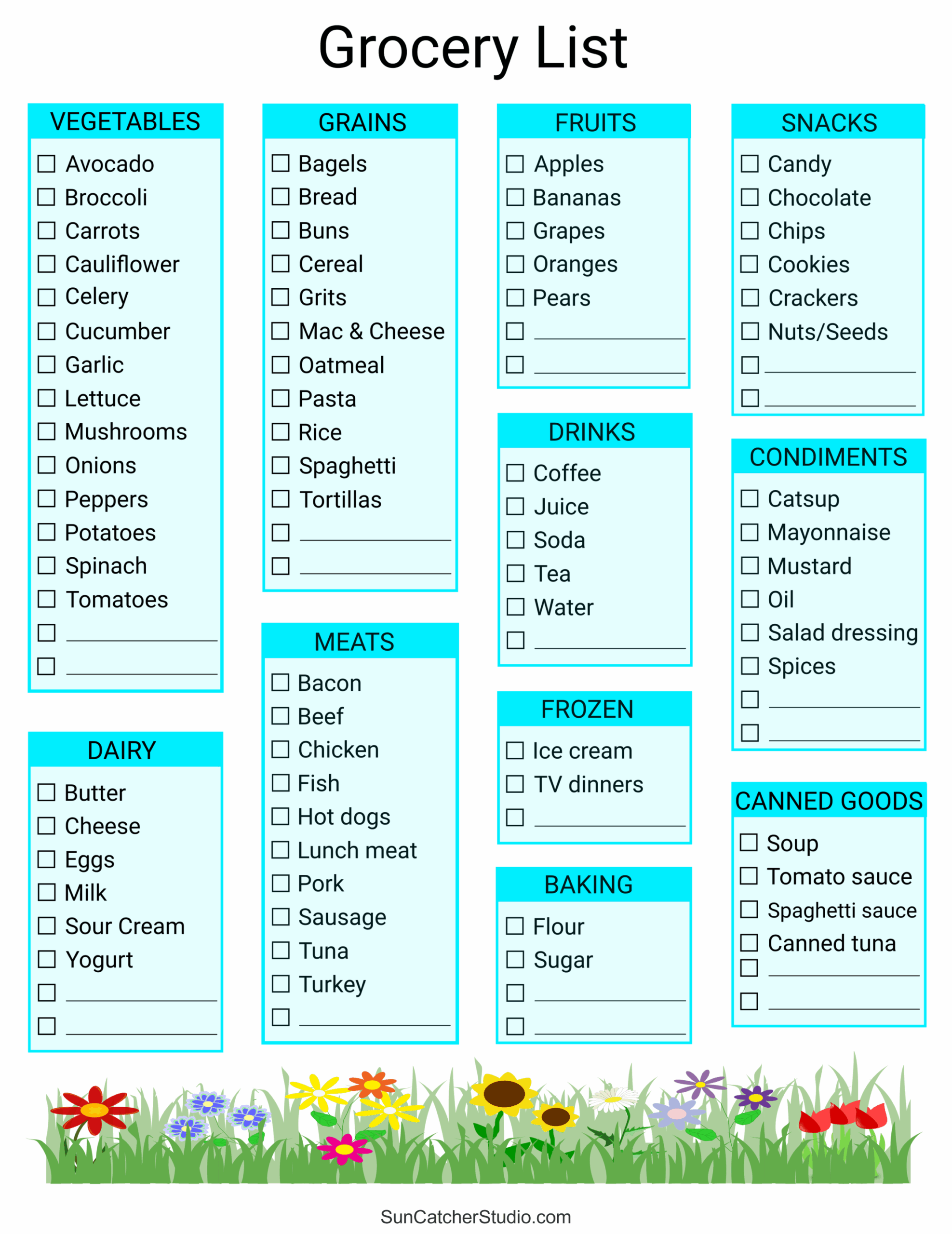 Free Printable Grocery List Templates PDF Shopping Lists DIY Worksheets Library Free Printable Grocery List Templates PDF Shopping Lists DIY Worksheets Library