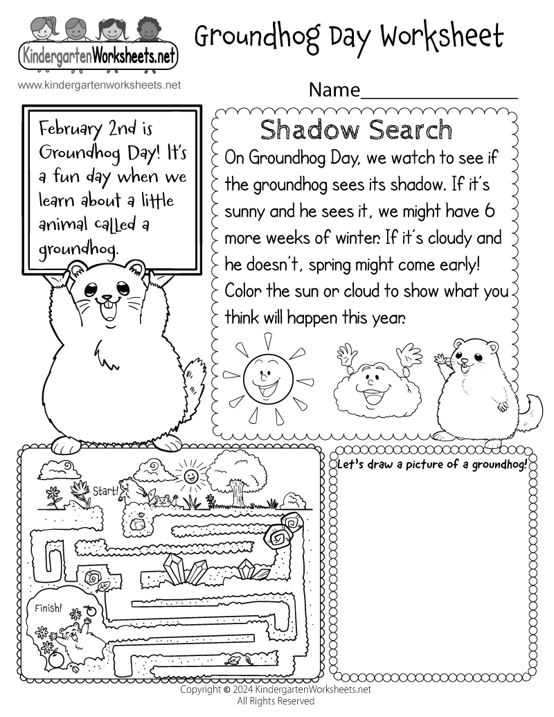 Free Printable Groundhog Day Worksheets