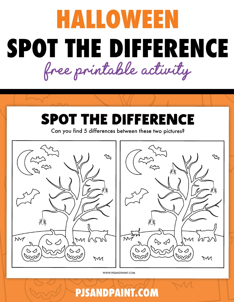 Free Printable Halloween Spot The Difference Activity Free Printable Halloween Spot The Difference Activity
