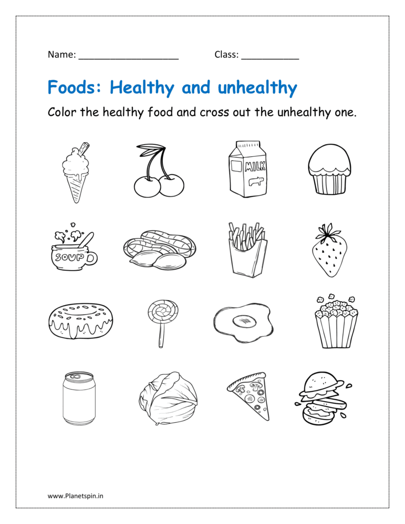 Free Printable Healthy Food Worksheets Planetspin in