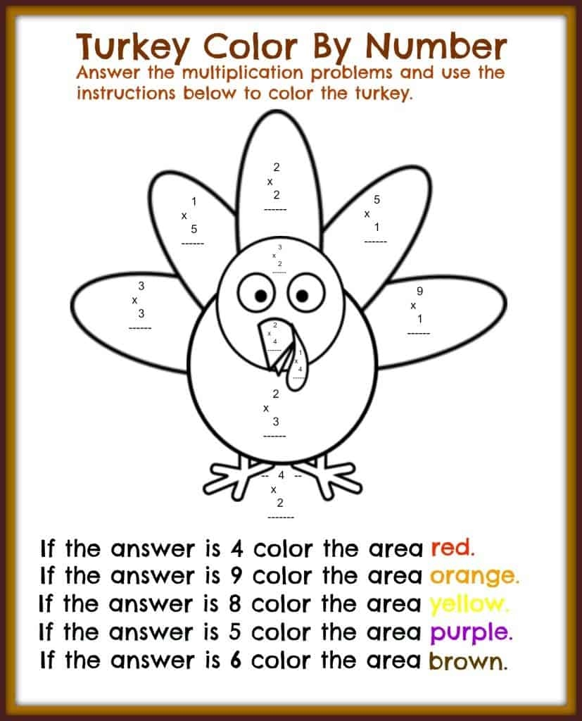FREE Printable Kindergarten Thanksgiving Math Worksheets Worksheets Library