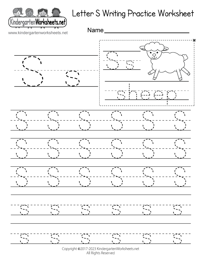 Free Printable Letter S Writing Practice Worksheet Free Printable Letter S Writing Practice Worksheet