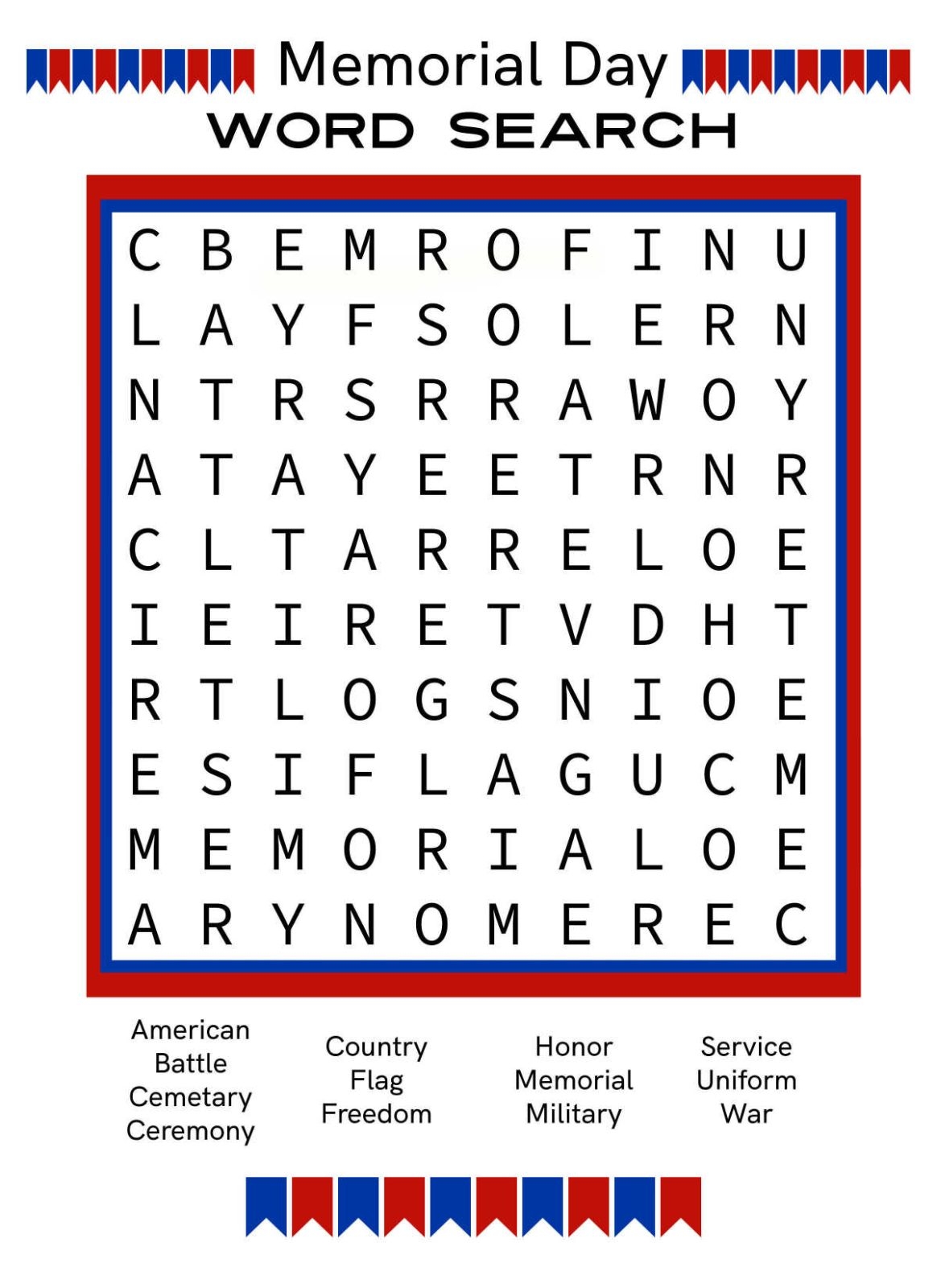 Free Printable Memorial Day Word Search Mama Likes This Free Printable Memorial Day Word Search Mama Likes This