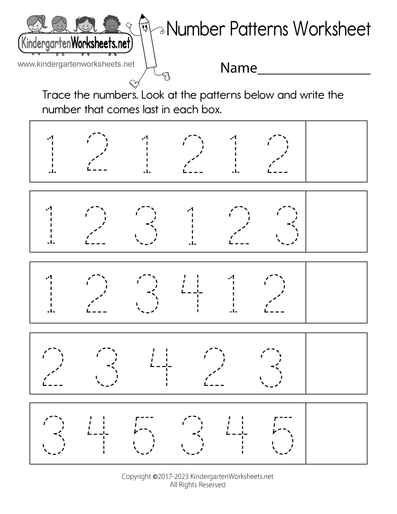 Free Printable Patterns Worksheets For Kindergarten