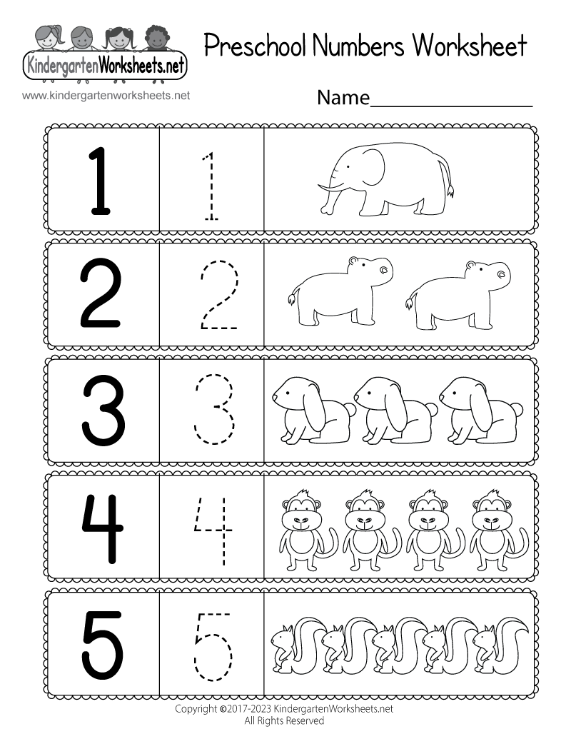 Free Printable Preschool Number Worksheets