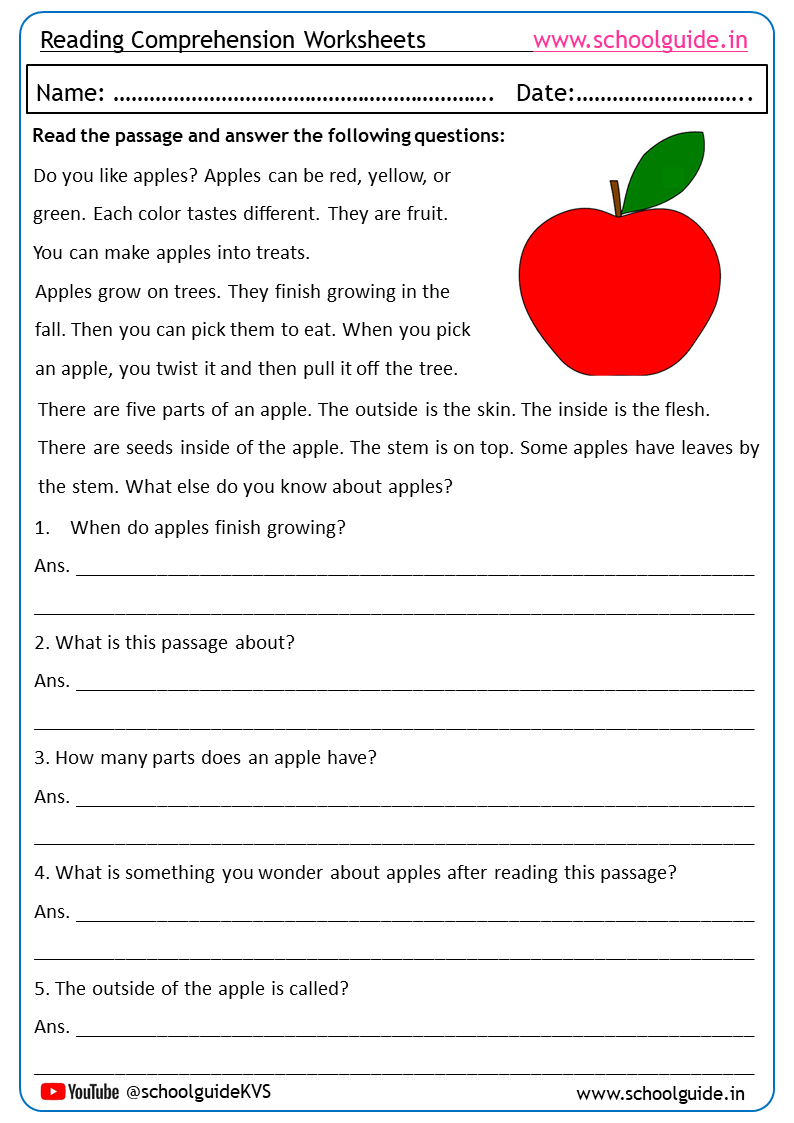 Free Printable Reading Comprehension Worksheets Free Printable Reading Comprehension Worksheets