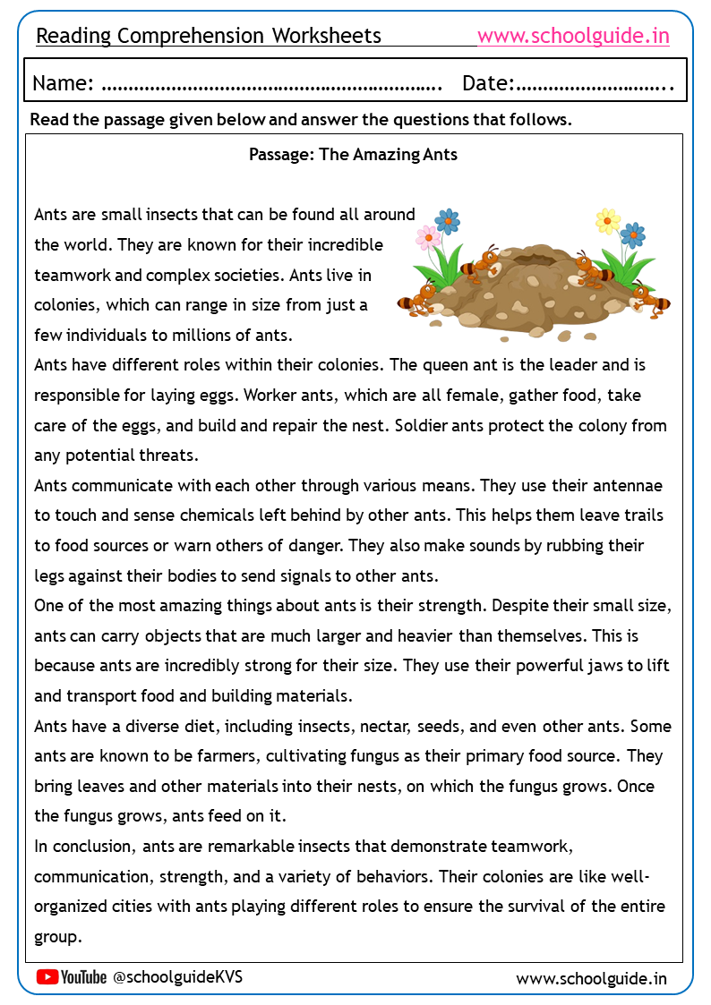 Free Printable Reading Comprehension Worksheets Free Printable Reading Comprehension Worksheets