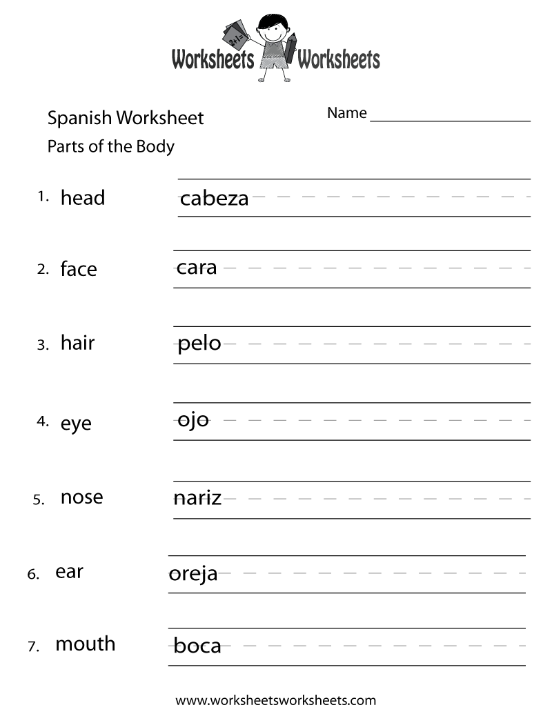 Free Printable Spanish Worksheets Worksheets Library
