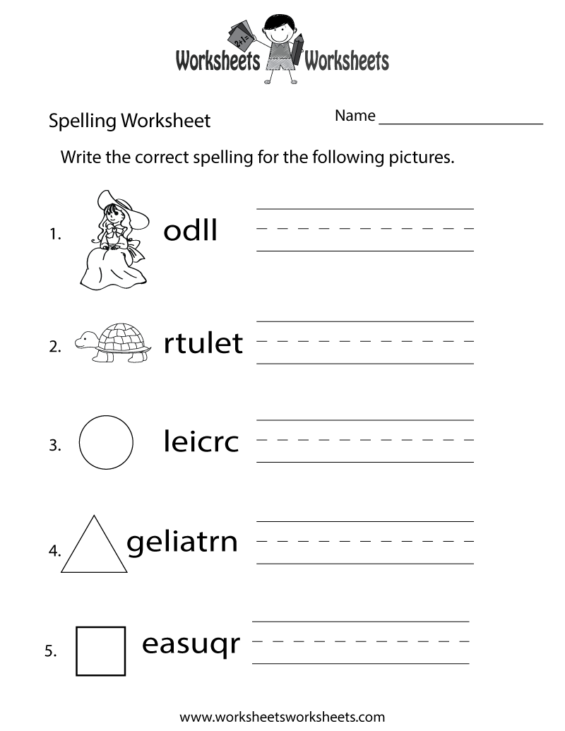 Free Printable Spelling Practice Worksheet Worksheets Library