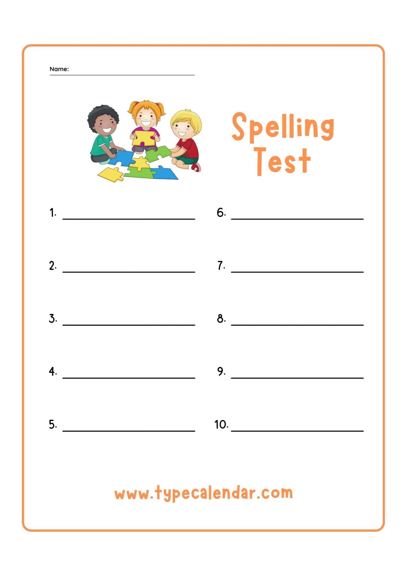 free printable spelling worksheets