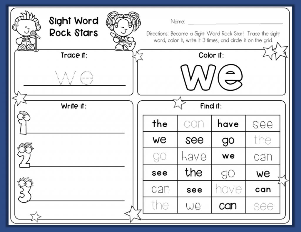 free printable sight word worksheet free printable sight word worksheet