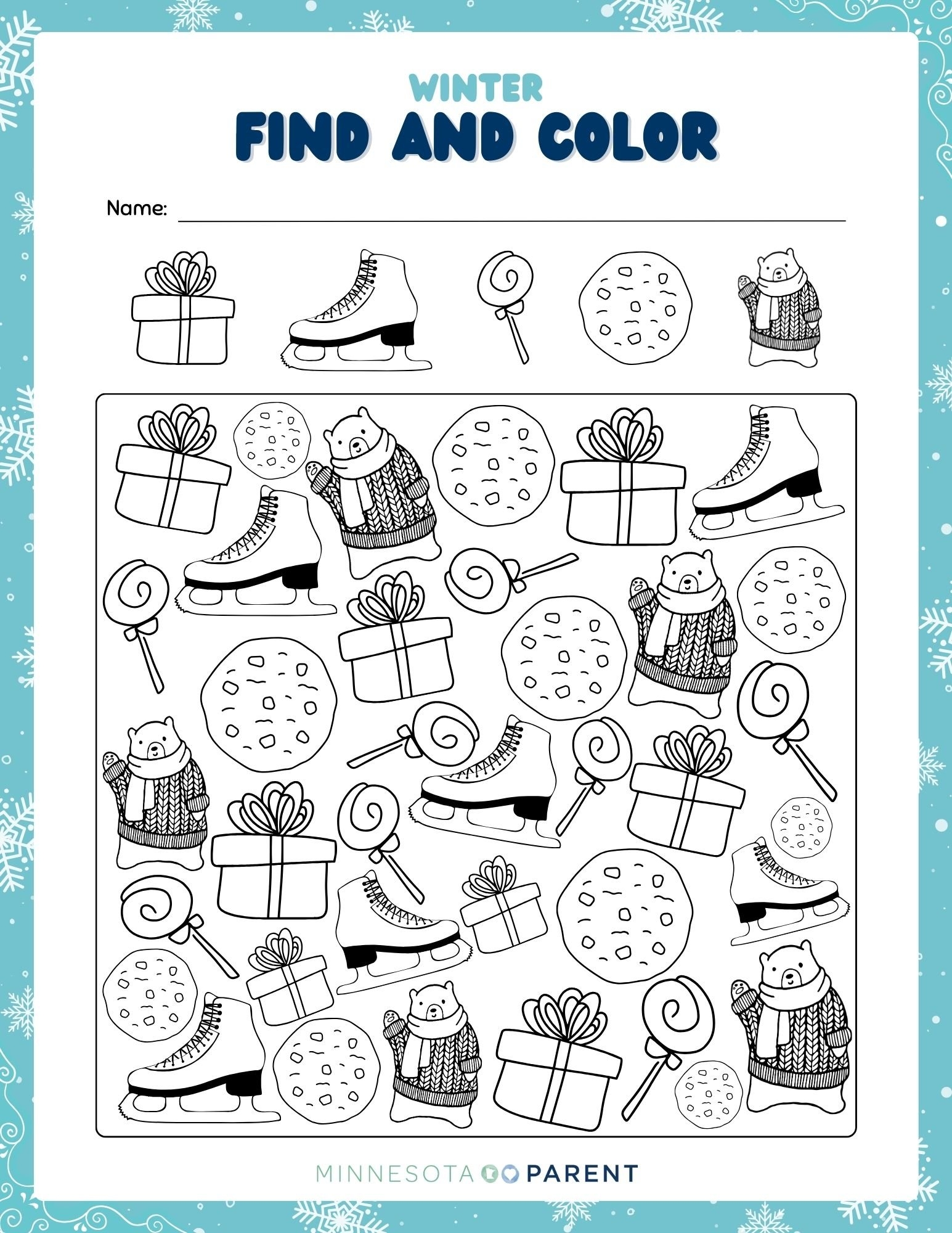 Winter Activities Printable Worksheets