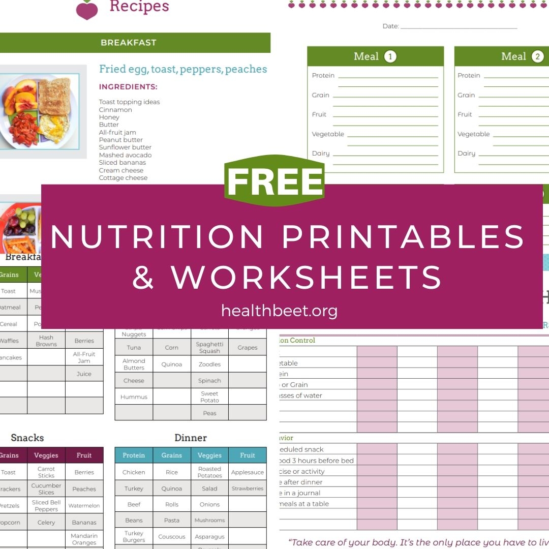 Free Worksheets And Printables Health Beet