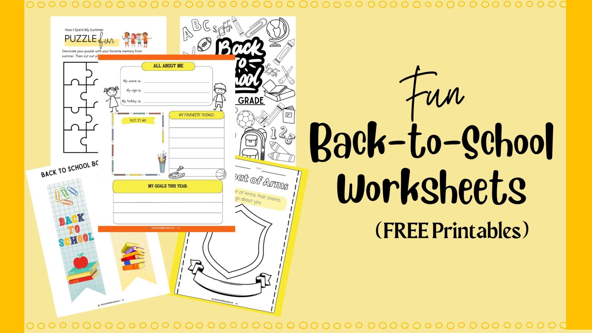 Fun Back to School Worksheets For Kids FREE Printables The Secret Life Of Homeschoolers