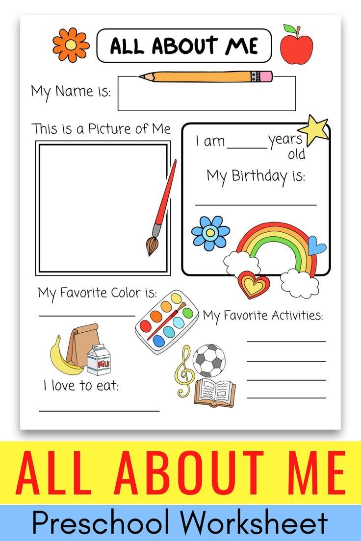 Fun Kid s Activity All About Me Worksheet For Kids To Fill Out Fun Kid s Activity All About Me Worksheet For Kids To Fill Out