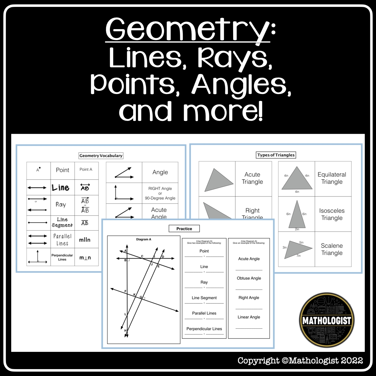 Geometry Lines Points Rays Angles And More Made By Teachers Geometry Lines Points Rays Angles And More Made By Teachers