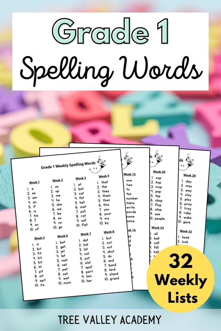 spelling words for 1st graders
